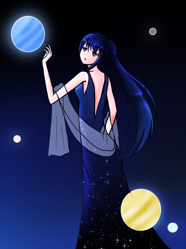 お題にチャレンジ、星空ドレス