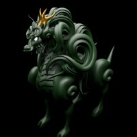 風の難「虚麟」blenderで制作した3D作品