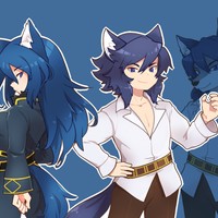 狼女、狼男立ち絵