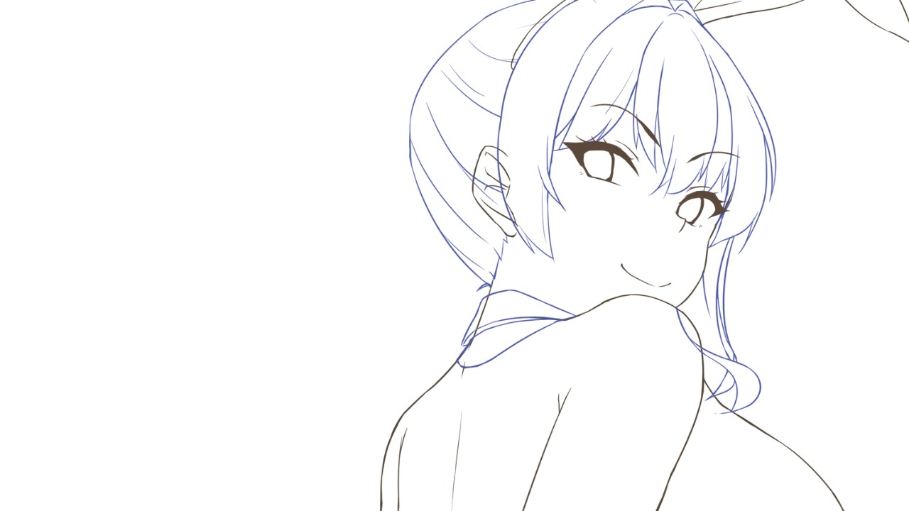 凜ちゃん逆バニー　シーン線画