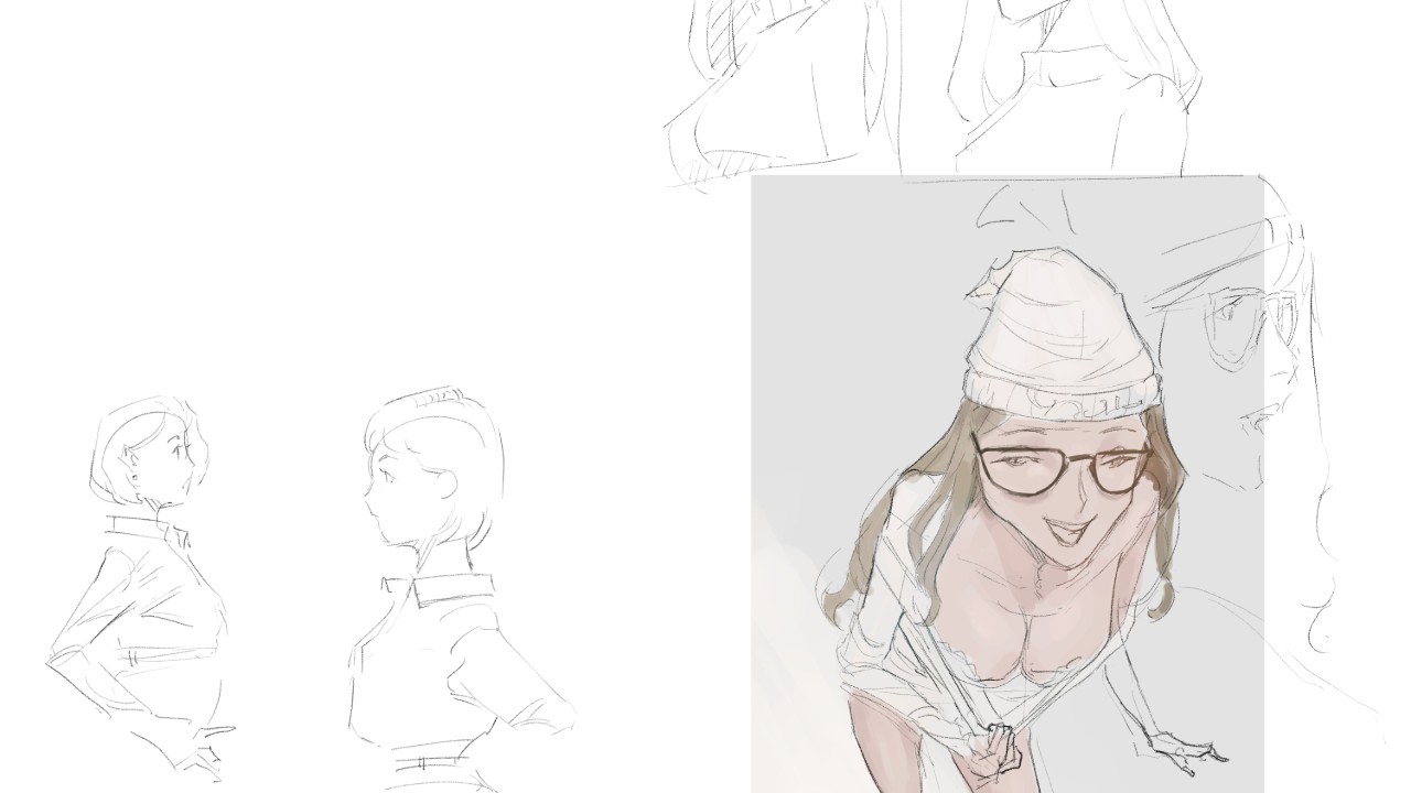 落書きと、練習。