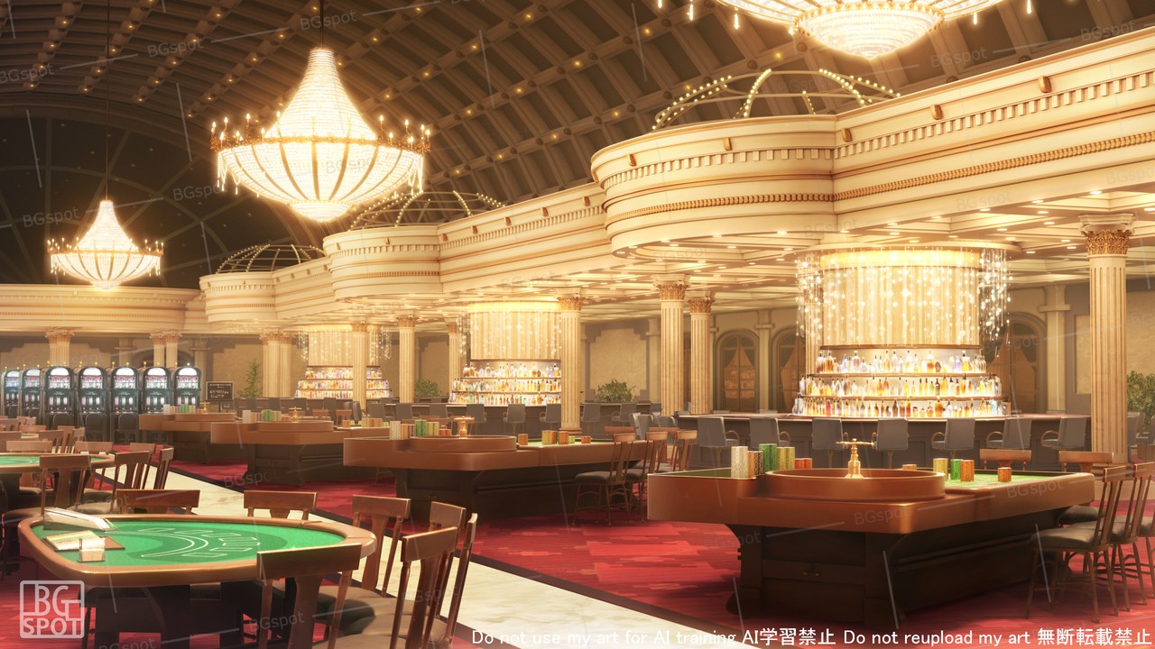 【新作背景】🪙歓楽街のカジノの制作が終了しました！