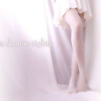 ホワイトダンスタイツと白ミニスカート【tights】