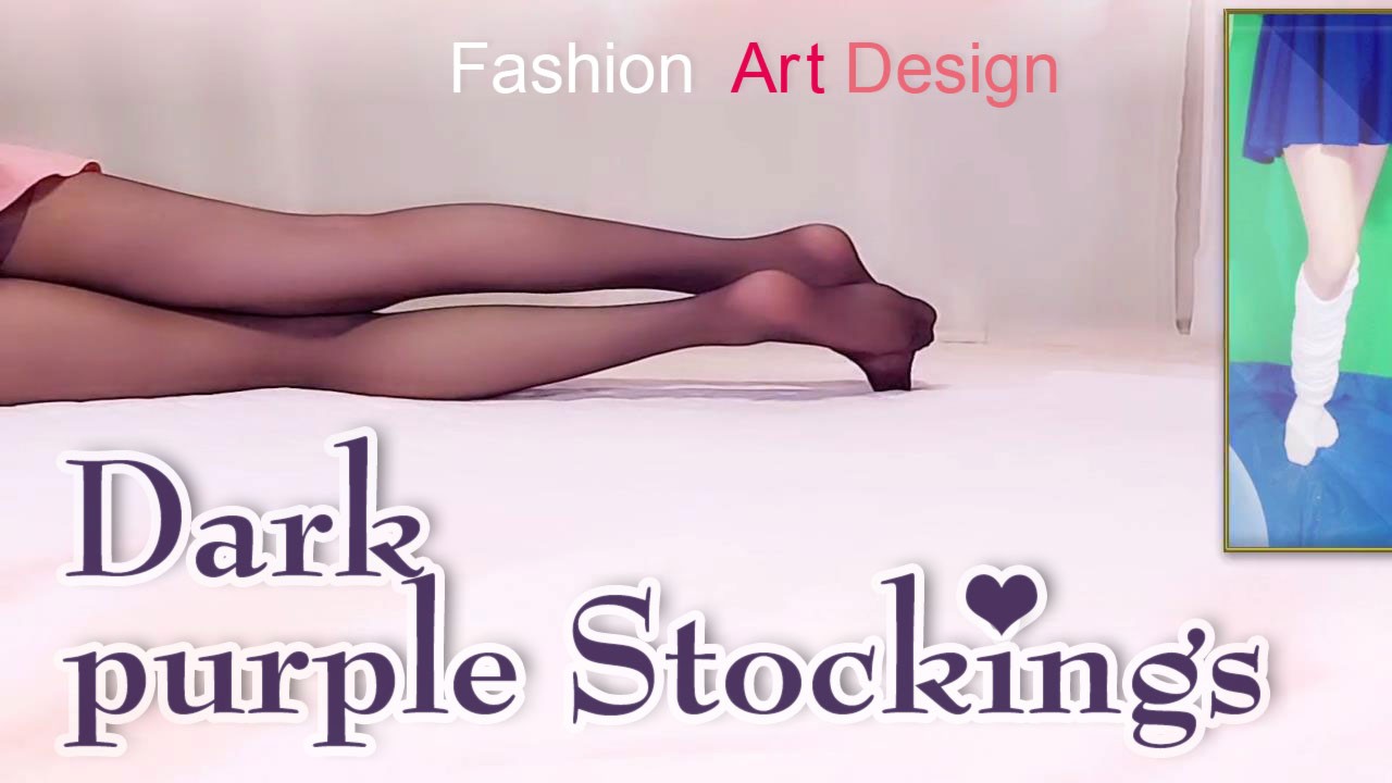 【Art】ダークパープルストッキングと薄ピンクミニスカート【Stockings】