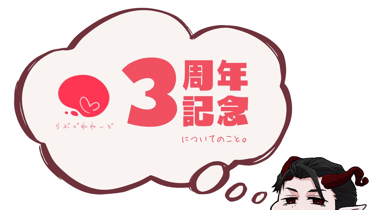 ３周年記念についてのこと。