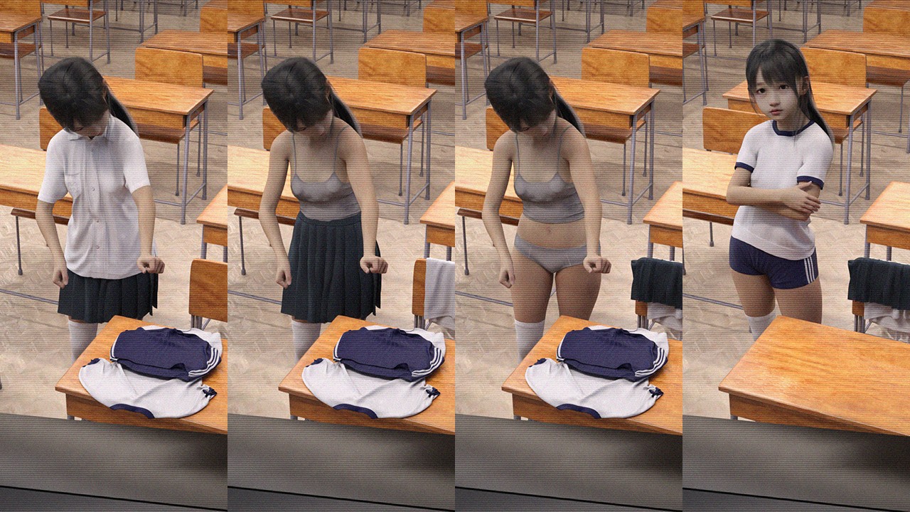 教室 着替え 盗撮 本物です 女子高生が教室で着替え 制服を脱いで下着姿に ...