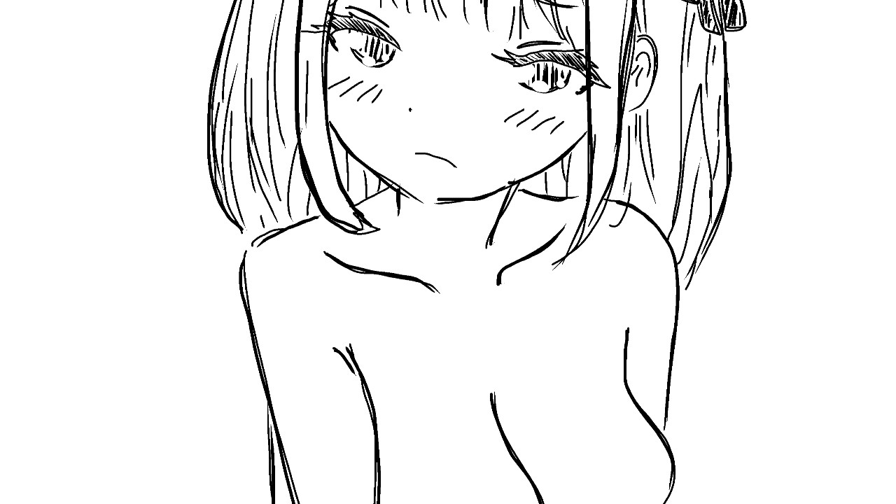【エロ画像あり】ケモ耳美少女の全裸イラスト【WIP2】【線画】