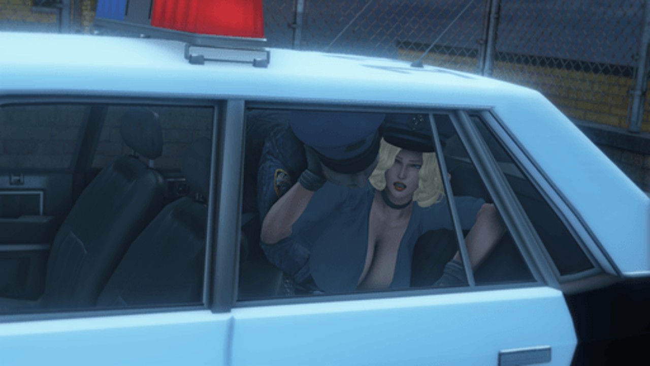 見回り中、後輩の女警官をパトカーの中で犯しまくる