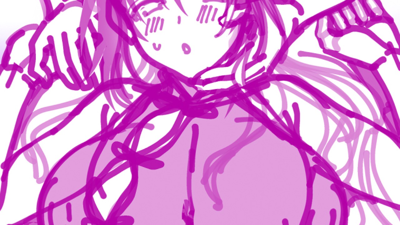 【百合イラスト進捗（ラフ）アップ】