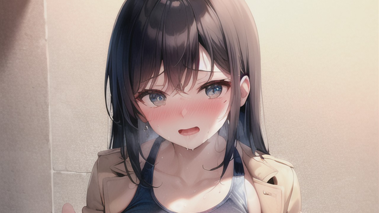 彼女は服を着た様子を見せてくれる