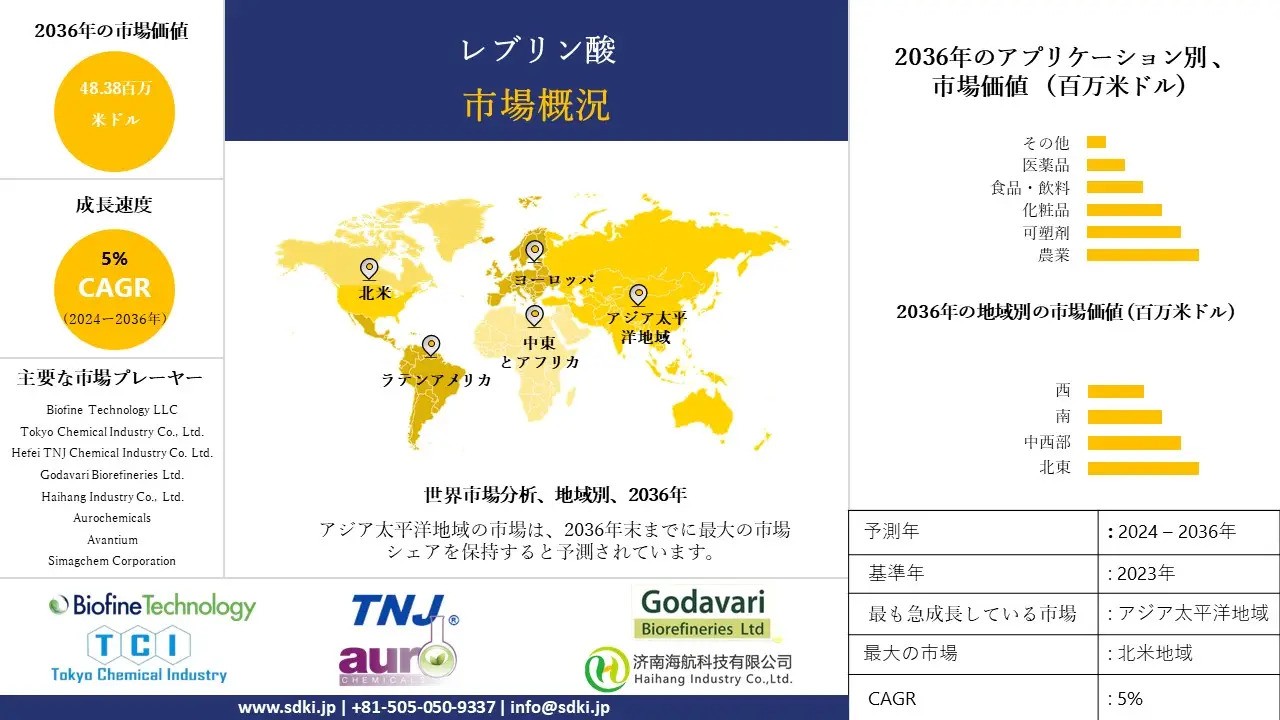 レブリン酸市場 産業分析、成長、機会、動向概観 - 2024-2036年予測