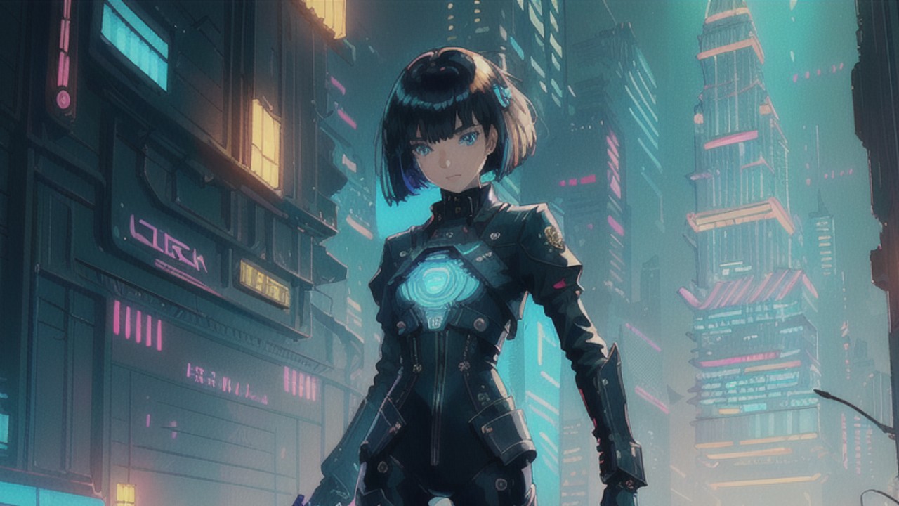 凝縮された未来都市の女戦士