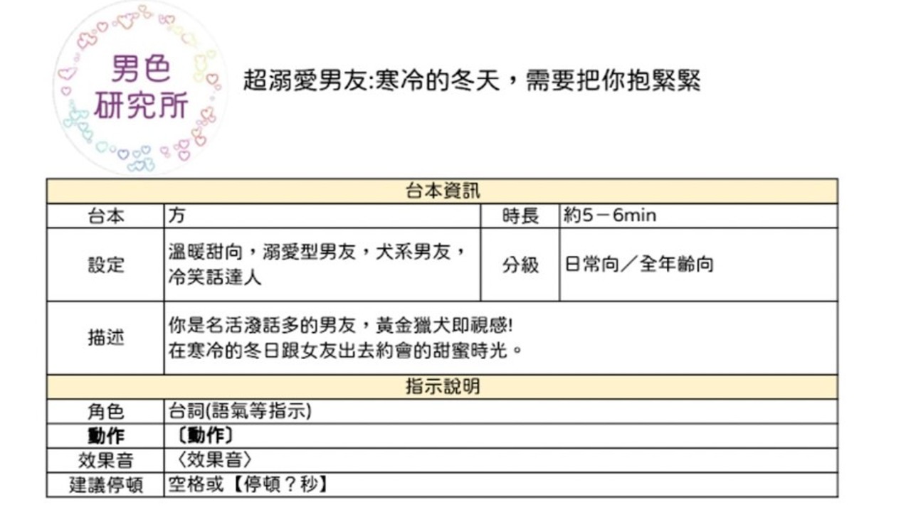 【女性向❤️免費台本】超溺愛男友_寒冷的冬天，需要把你抱緊緊(時長5-6min)