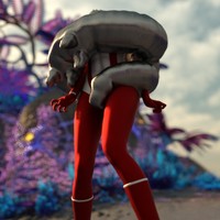 巻き付かれる巨大戦姫ルナ