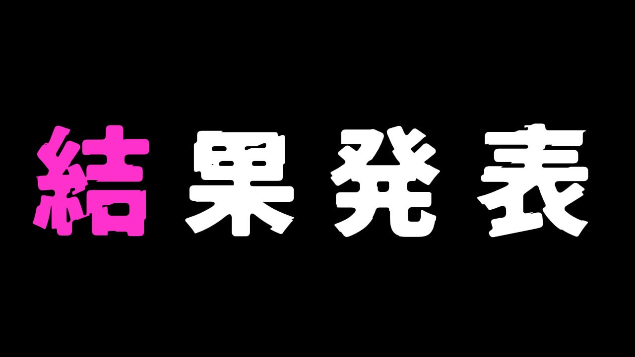 【 結果発表 】キャラクター人気投票