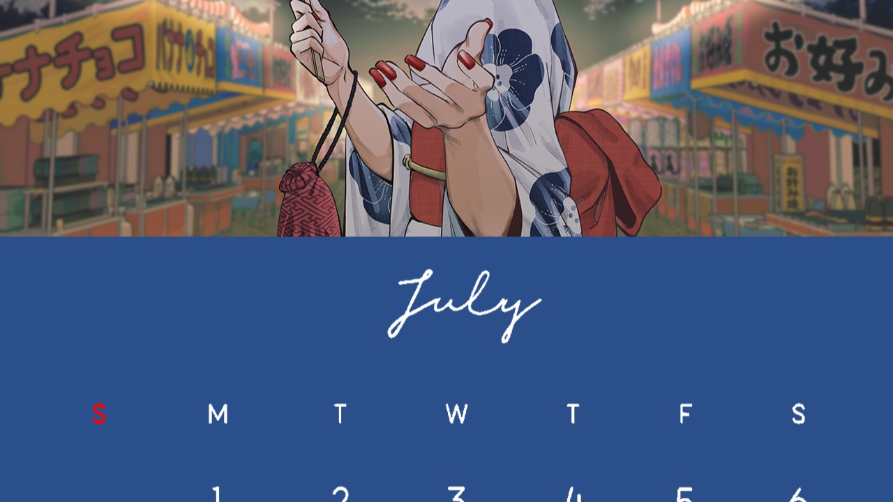 開設記念🎊季節のカレンダー【7月】
