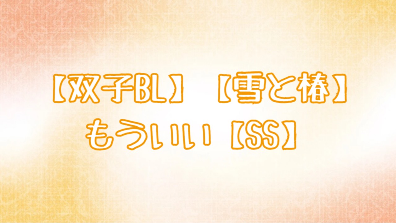 【双子BL】【雪と椿】もういい【SS】