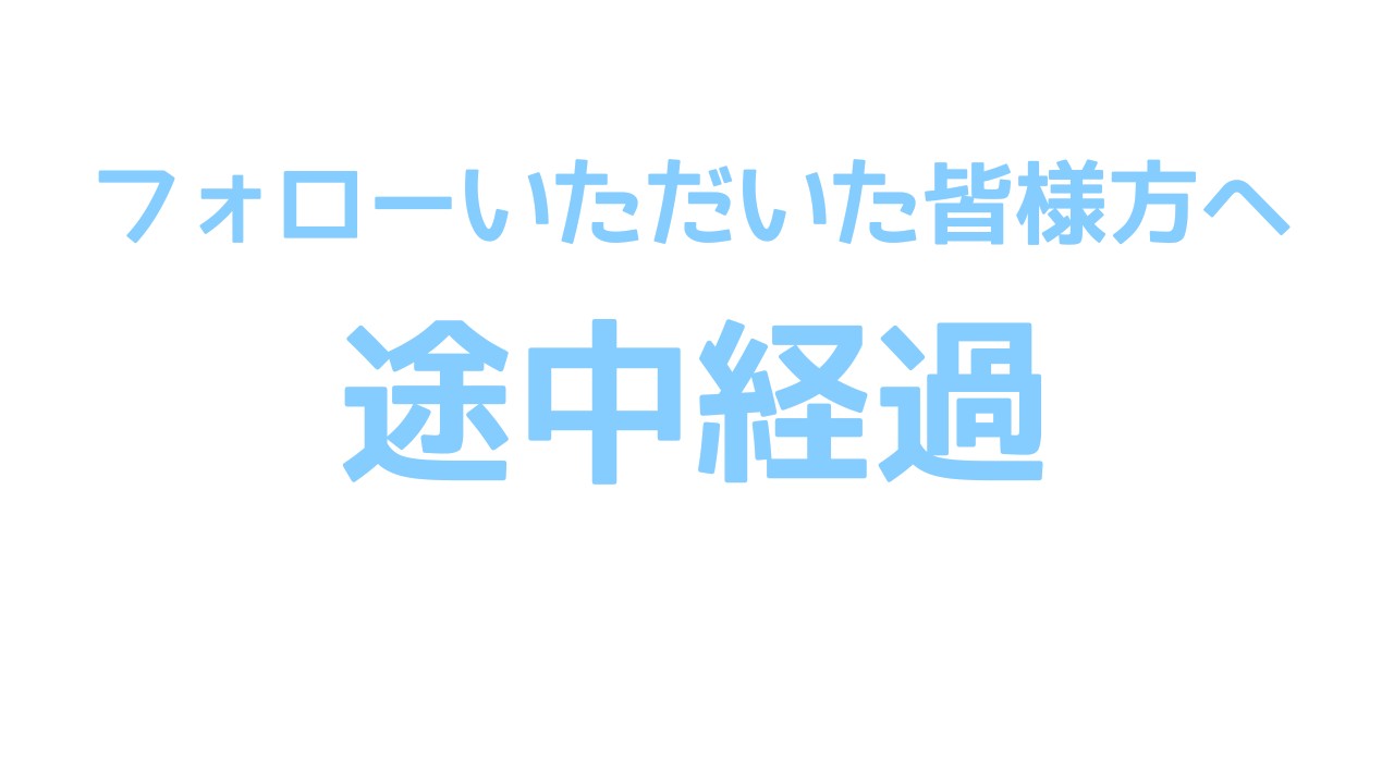 フォローしていただいた皆様方への御礼として