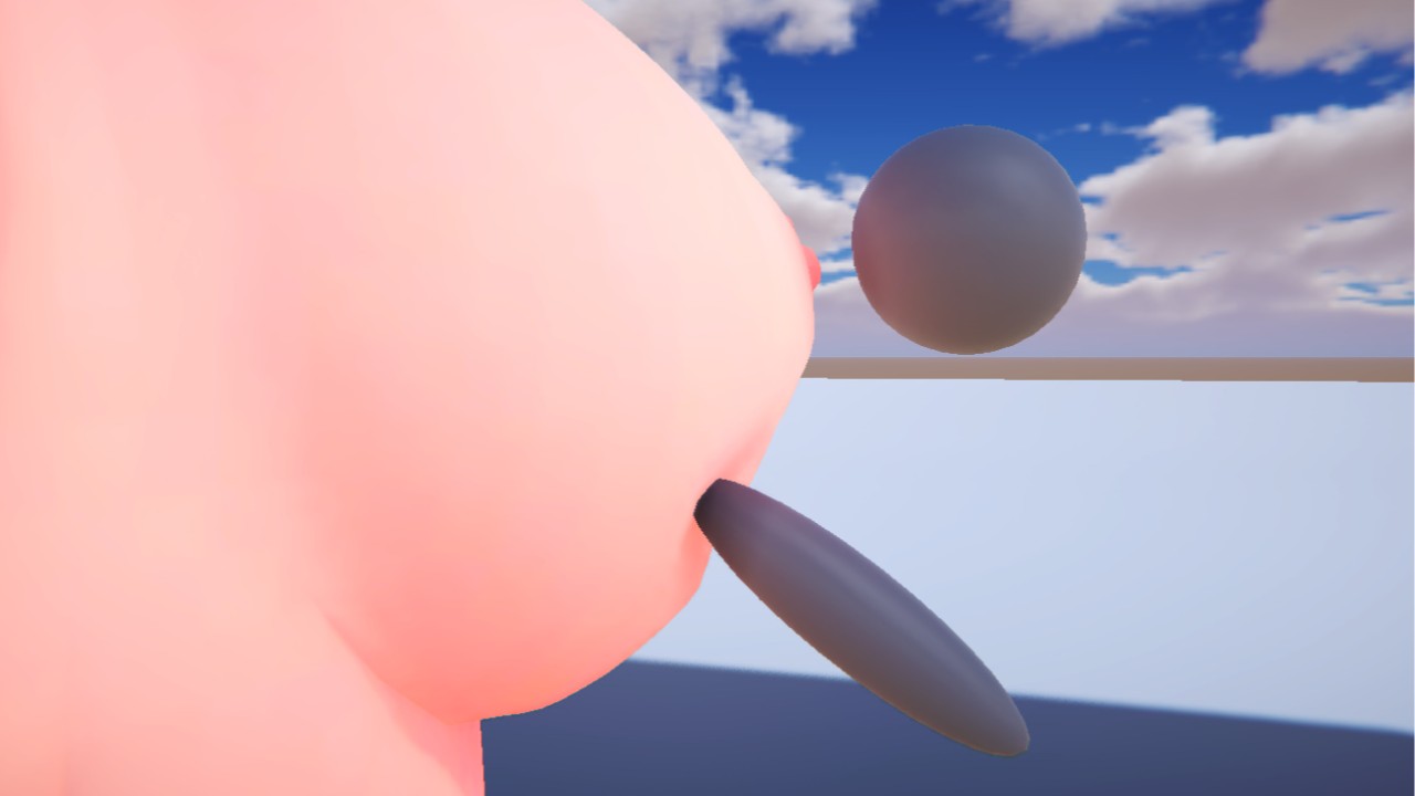 おっぱいをつつく