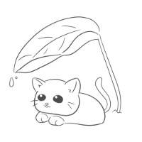 ねこの雨宿り